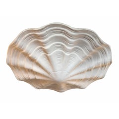 John Dickinson Style White Plaster Shell Form Pendant Light Fixture