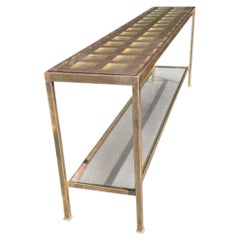 Modern Nancy Corzine Silver Gilt Metal Delmonaco Console Table