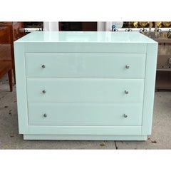 Moderne Designer-Kommode aus blauem Glas – Nachttisch