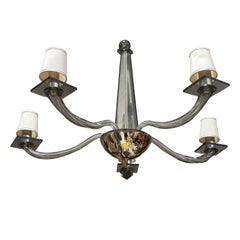 Donghia Stellare Smoked Murano Glass 5 Arm Chandelier