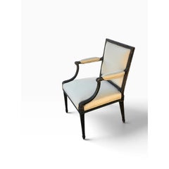 1 of 2 Antique Directoire Arm Chair W Nancy Corzine Yellow Upholstery