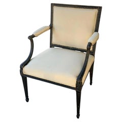 1 of 2 Antique Directoire Arm Chair W Nancy Corzine Yellow Upholstery