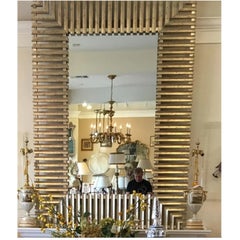 Huge Christopher Guy Modern Designer Silver Giltwood Mirror