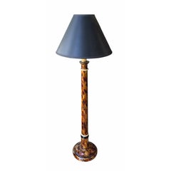 1990s Art Deco Trompe l'Oeil Faux Shell Candlestick Table Lamp