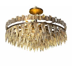 Modern Joe Nye Trillion Large Flush Mount in Hand-Rubbed Brass