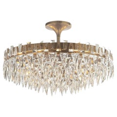 Modern Joe Nye Trillion Large Flush Mount in Hand-Rubbed Brass