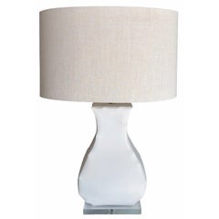 John Dickinson Style Polished Gesso Table Lamps With Shade - Pair