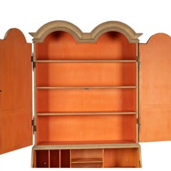 Regency Style White Painted Secretary Bookcase