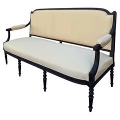Antique Directoire Sofa Settee W Nancy Corzine Yellow Upholstery