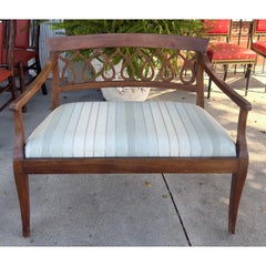 Antique Italian Neoclassical Style Spiral Back Fruitwood Settee