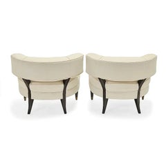 Pair of William Haines Mid Century Modern Klismos Lounge Chairs