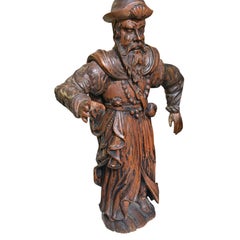 27" Antique St. James Jacobus the Pilgrim Santos Sculpture