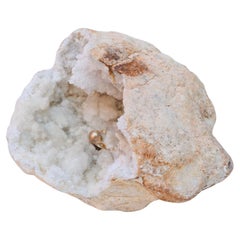 Großer Kristall-Geode mit Barockperlen und Barockperlen