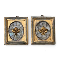 Sculptural Pair of 19th Century Italian Frames with Abalone and Pearls by Interi