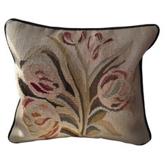 SHAHKAR Vintage French Provincial Needlepoint Aubusson Style Tapestry Pillow
