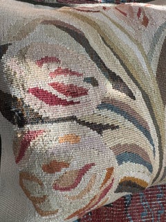 SHAHKAR Vintage French Provincial Needlepoint Aubusson Style Tapestry Pillow