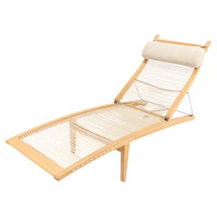 Vintage Scandinavian Modern Hans J. Wegner Oak Deckchair PP Møbler Handmade Edition 30