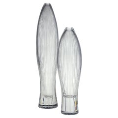 Scandinavian Modern Tapio Wirkkala Crystal line cut sculptures Handblown ca 1955