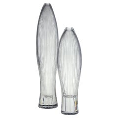 The Modern Scandinavian Tapio Wirkkala Cristal line cut sculptures Handblown ca 1955