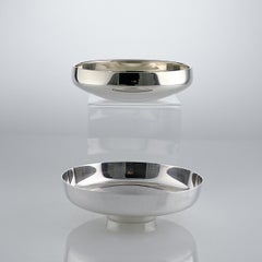 Vintage Scandinavian Modern Henning Koppel Two Sterling silver bowls Georg Jensen c 1965