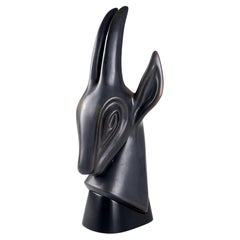 Skandinavische Moderne Gunnar Nylund Steingut Antilope Skulptur Rörstrand ca 1955
