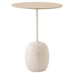 Round Oak Top & Marble Lato LN8 Side Table by Luca Nichetto for &Tradition