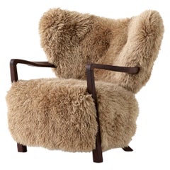 Wulff ATD2 Lounge Chair in Sheepskin/Honey 50 mm & Walnut for & Tradition