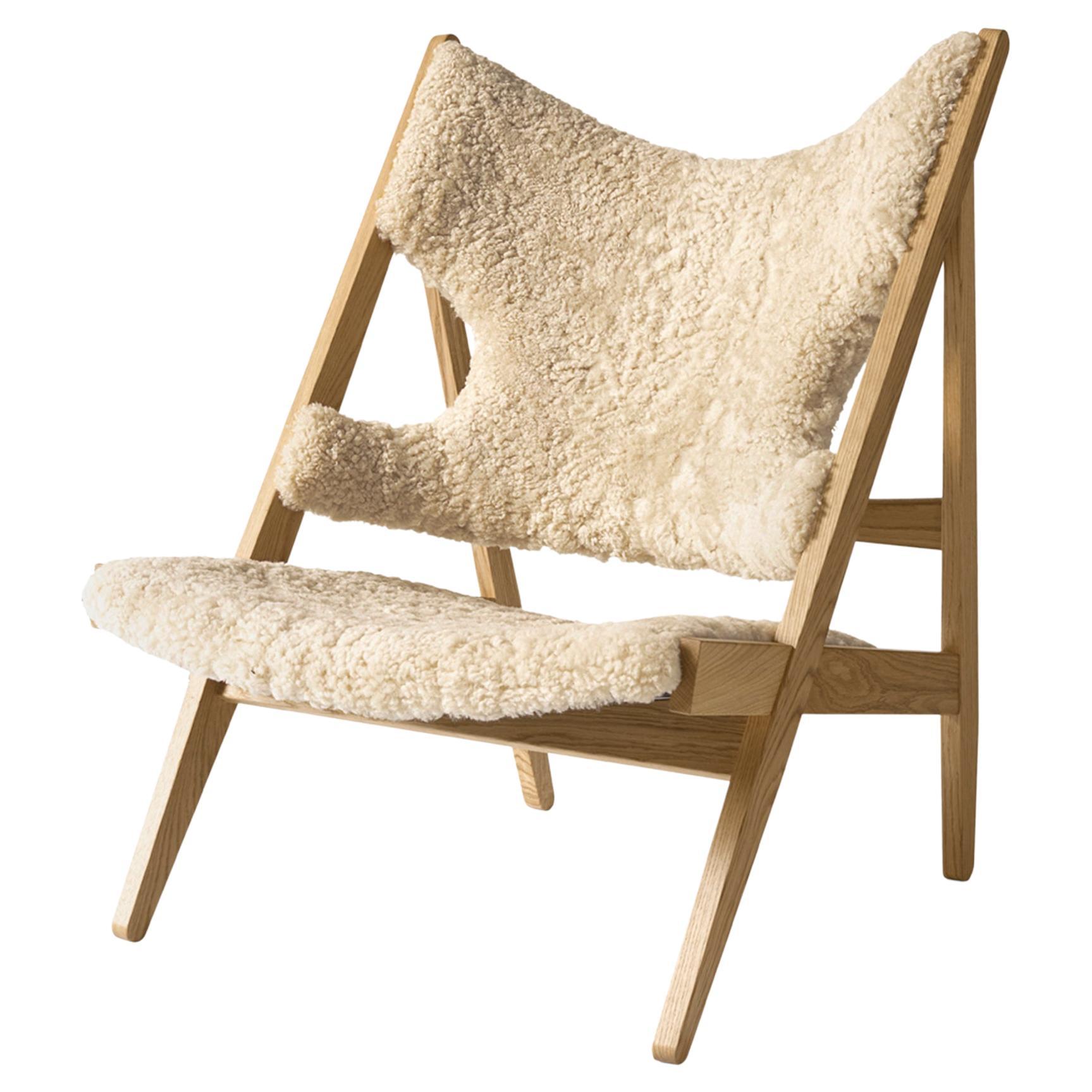 Messer-Loungesessel aus Schafsleder Nature/Natural Oak- von Ib Kofod - Larsen für Audo