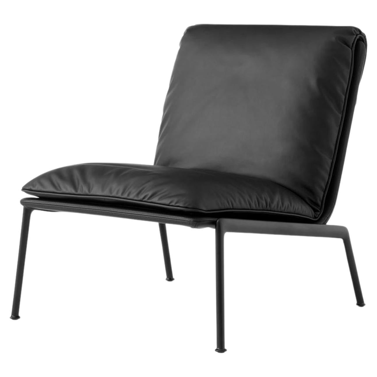 LUCA LUCA LN18, Chaise longue en cuir noble noir aniline par Luca Nichetto pour AT&T