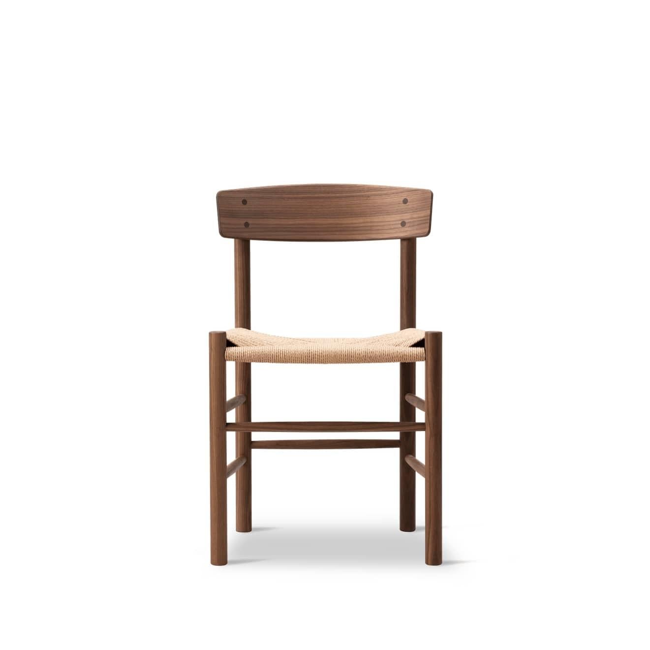 Børge Mogensen Paar J39 Mogensen Stühle, Naturpapier Corde/geölter Nussbaum (Skandinavische Moderne) im Angebot