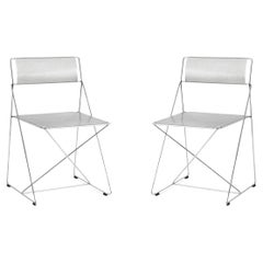 Paire de chaises d'intérieur X-Line Chromed base & Seat/Back by Niels Jørgen Haugesen