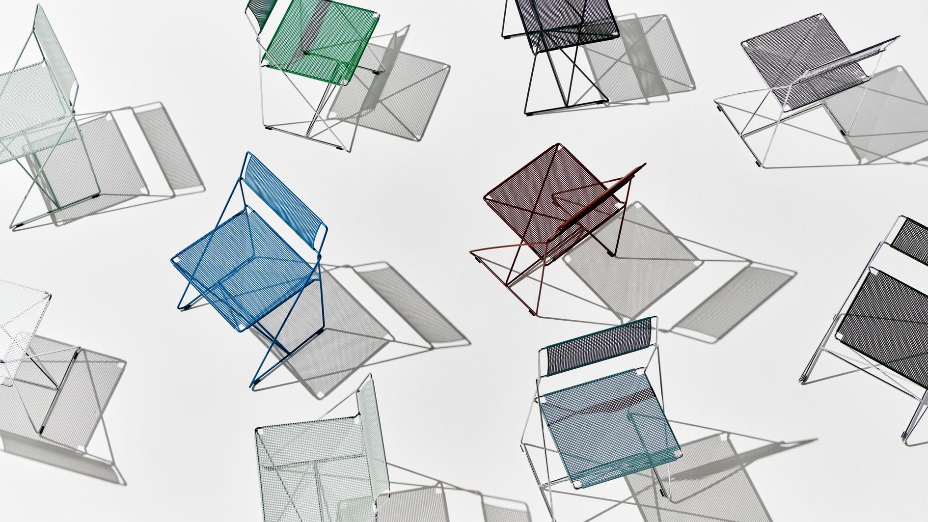 Lot de 4 chaises d'intérieur X-Line Chromed Base & Seat/Back by Niels Jørgen Haugesen en vente 1