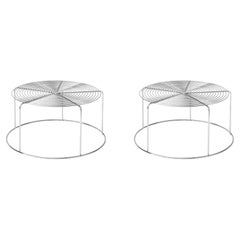 Pair of Wire Coffee Tables in Polished Steel, by Verner Panton for &Tradition
