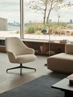 Sillón Rely HW139 en Karakorum 001 - Dedar y base giratoria bronceada para &T