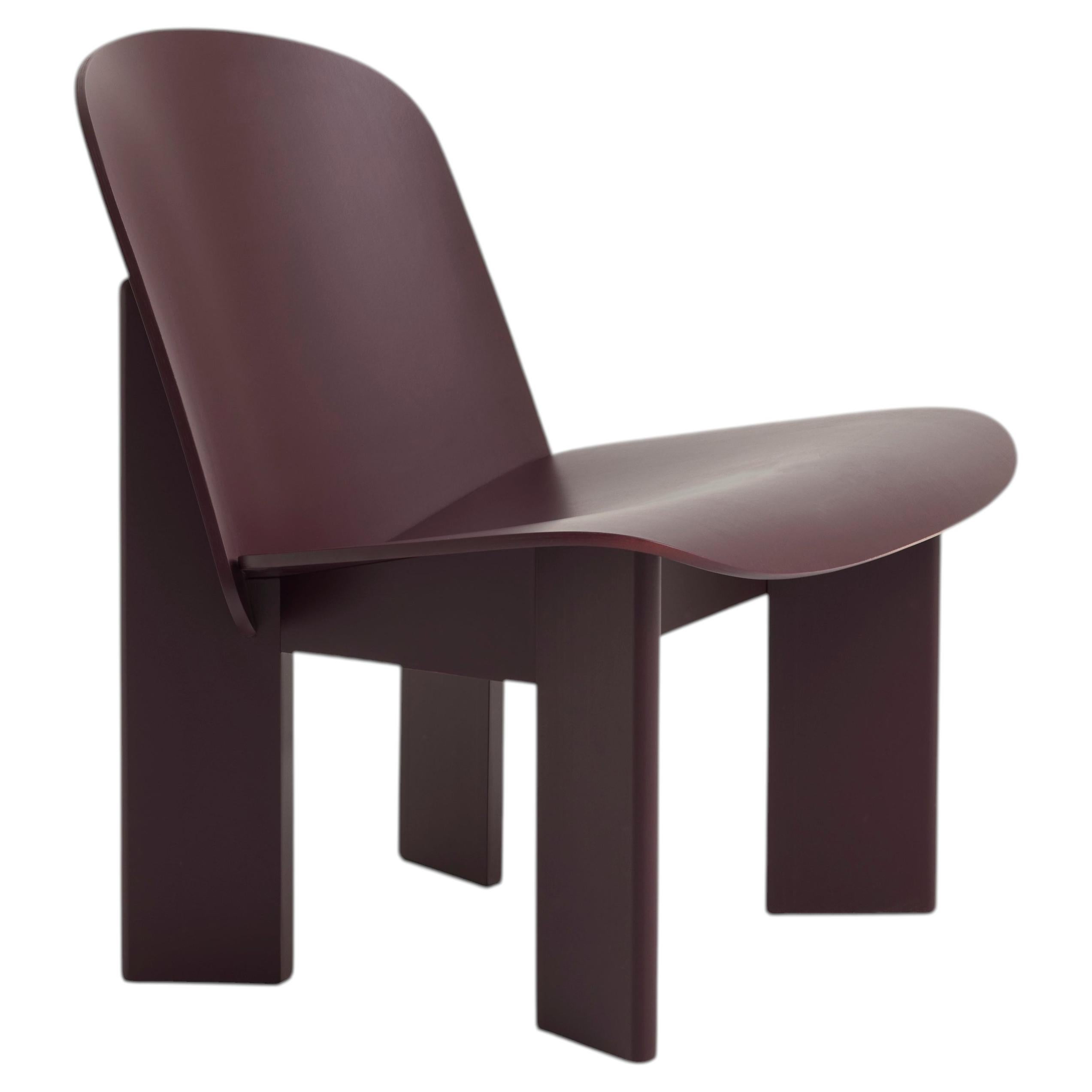Pre-owned Hay Andreas Bergsaker Chisel Lounge Chair - Dark Bordeaux Lacquered Beech, For  In Brown