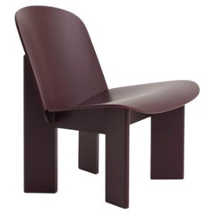 Andreas Bergsaker Chisel Lounge Chair - Dark Bordeaux Lacquered Beech, for Hay