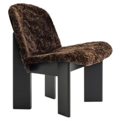 Andreas Bergsaker Chisel Lounge Chair-Sheepskin Espresso/Black Oak, Hay