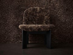Andreas Bergsaker Chisel Lounge Chair-Sheepskin Espresso/Black Oak, Hay