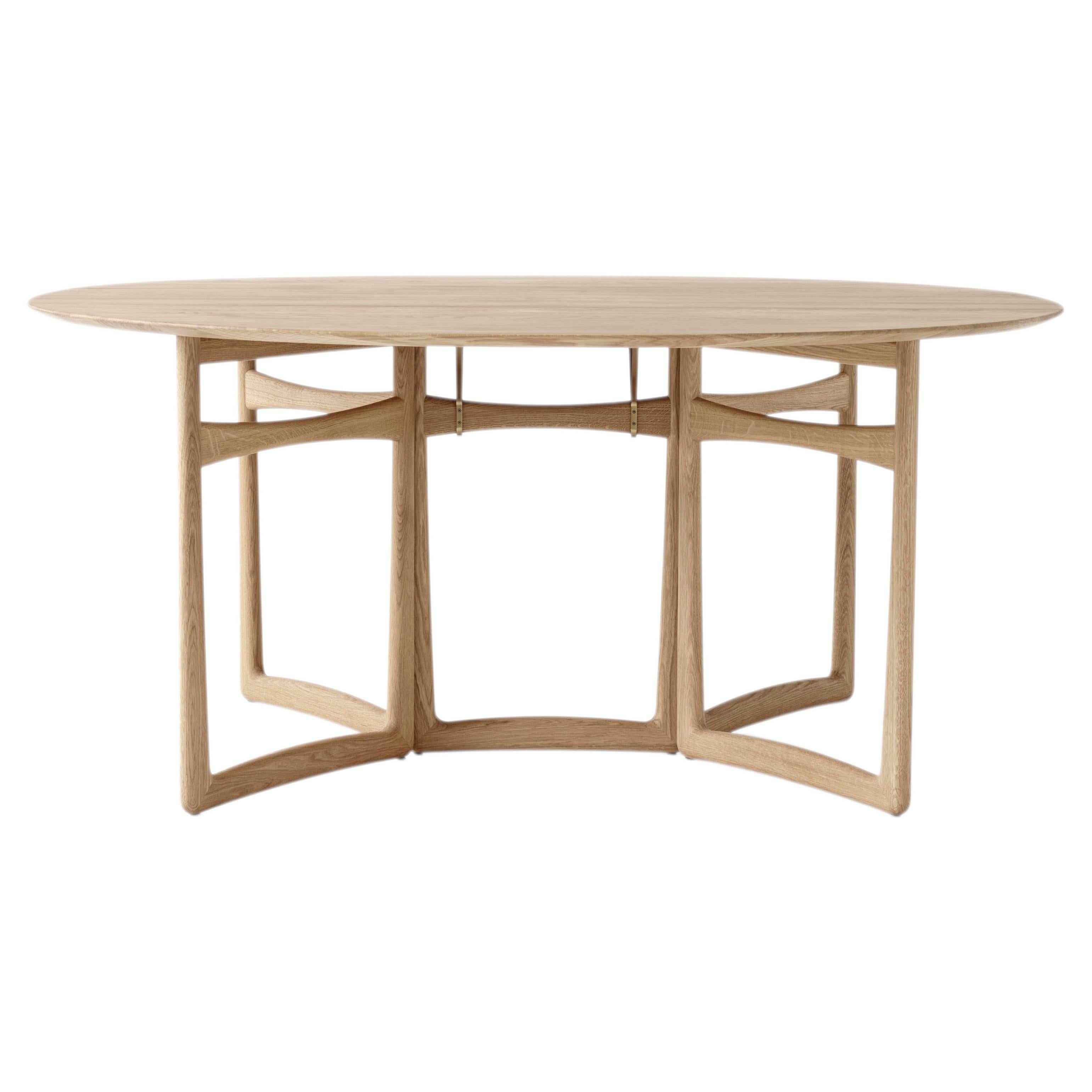 Pre-owned &tradition Drop Leaf Hm6 Dining Table-brass/oiled Oak By Hvidt & M�lgaard For  In Brown