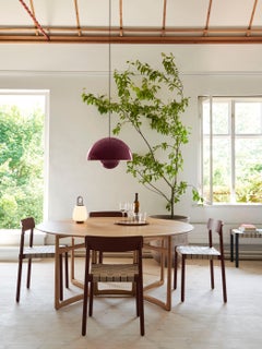 Drop Leaf HM6 Dining Table-Brass/Oiled Oak by Hvidt & Mølgaard for &Tradition