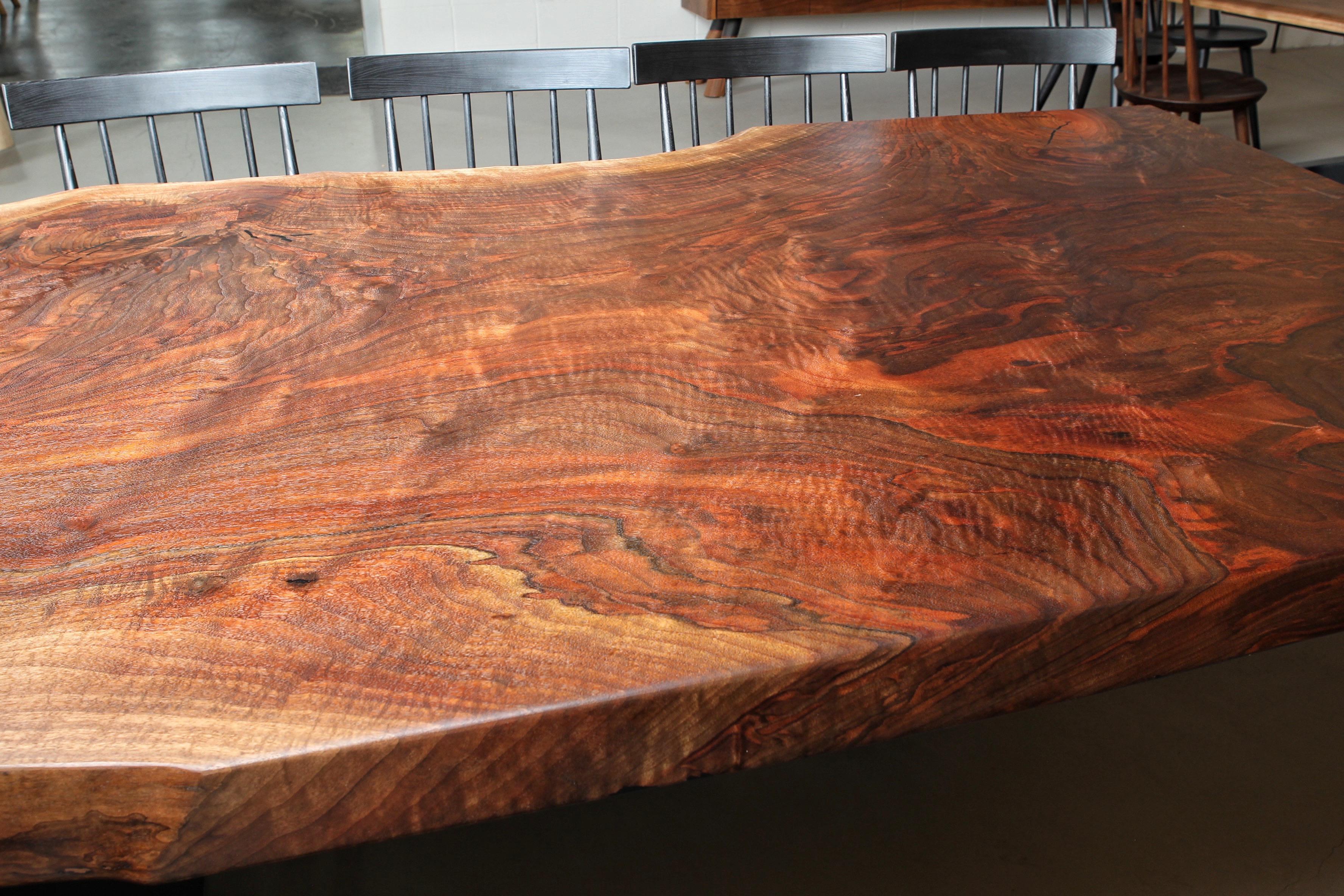 Canadian In Stock -16 Foot Single Slab Claro Walnut Cantilever Base Table  For Sale