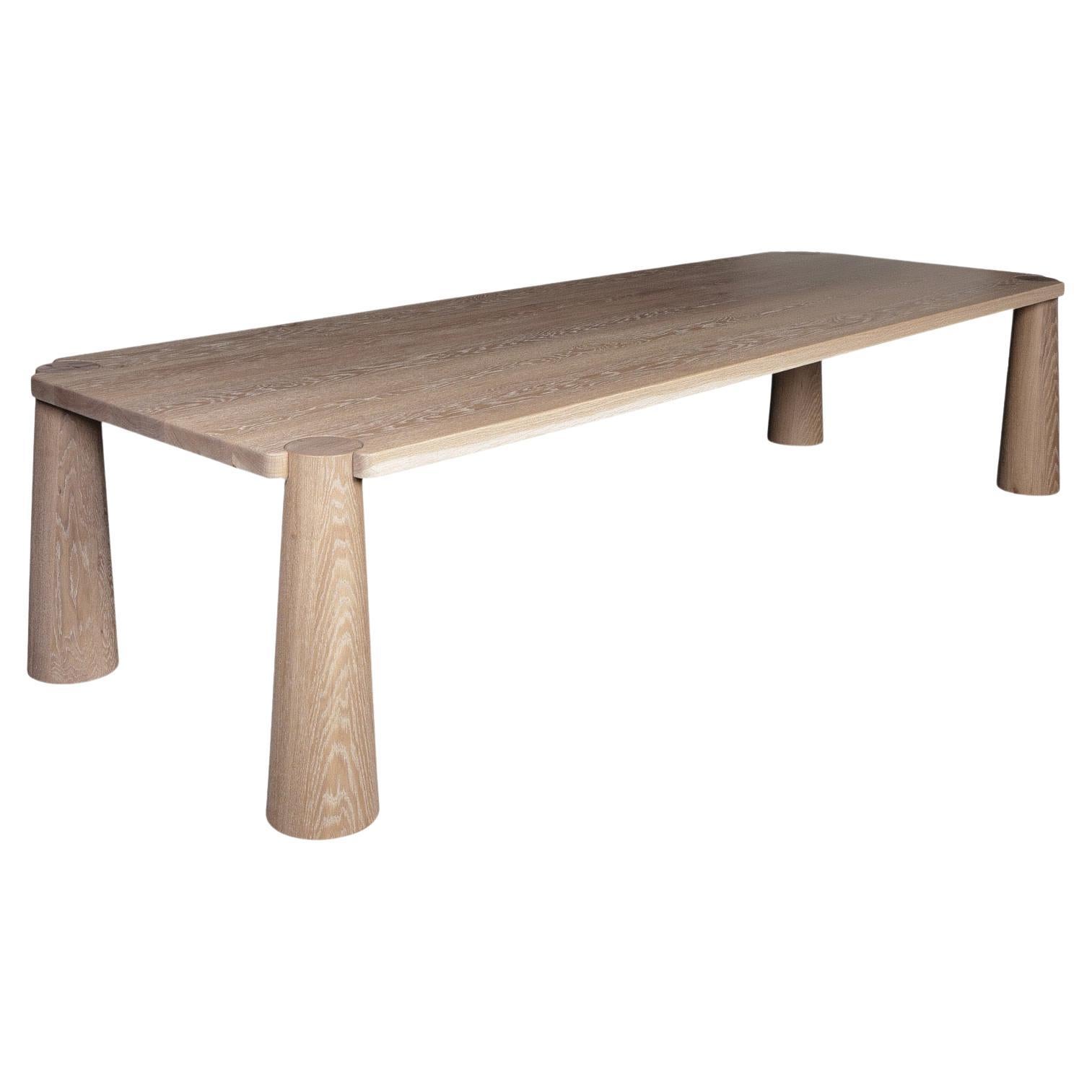 Stor Dining Table, Solid White Oak with Exposed Joinery For Sale