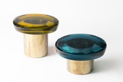 Jade Coffee Table Low by Draga&Aurel Resin and Brass, 21st Century