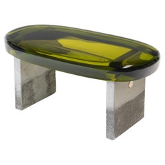 Golia Bench by Draga&Aurel Concrete Resin and Brass, 21st Century