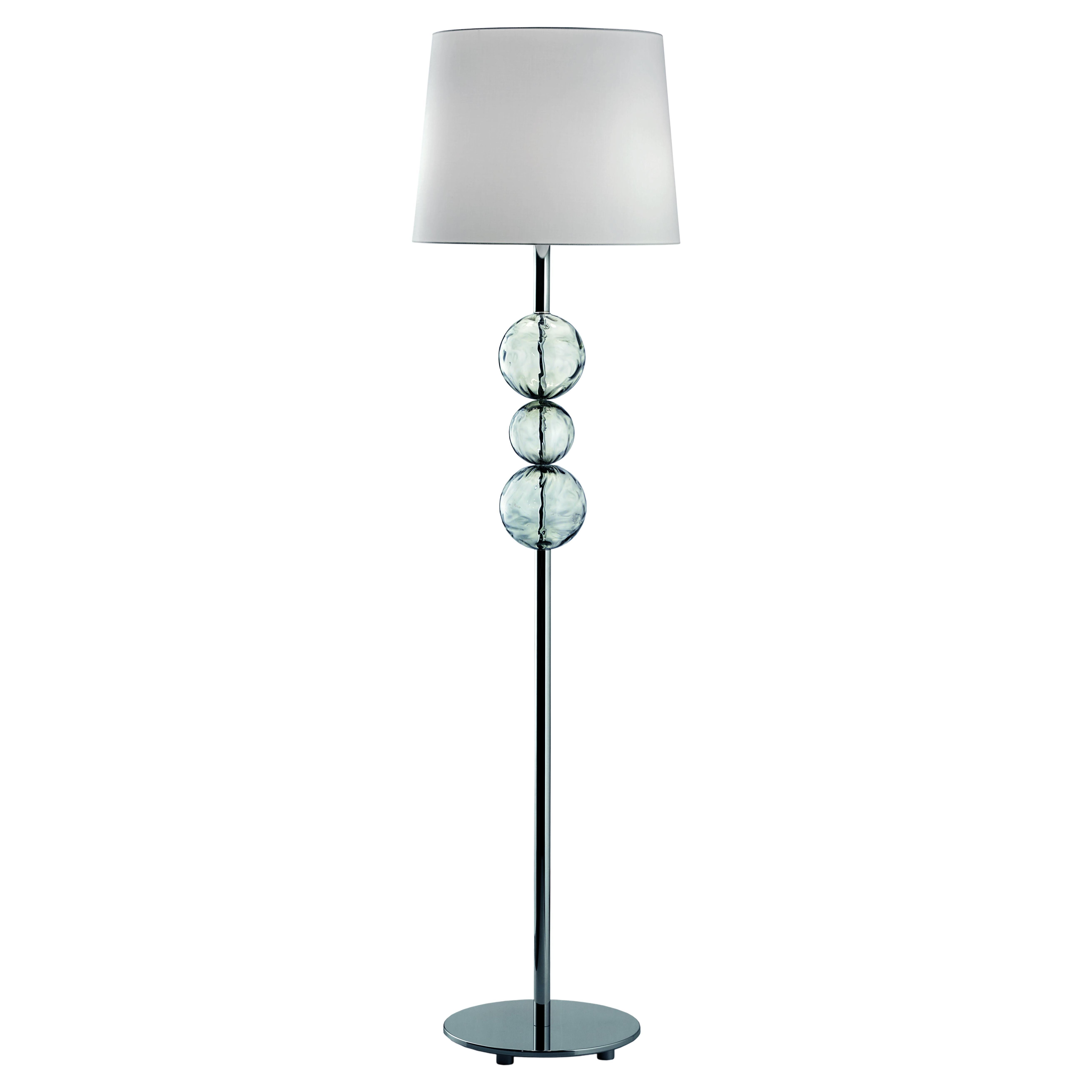 Murano mundgeblasenes Glas, Stehlampe, Grauer venezianischer Kristall