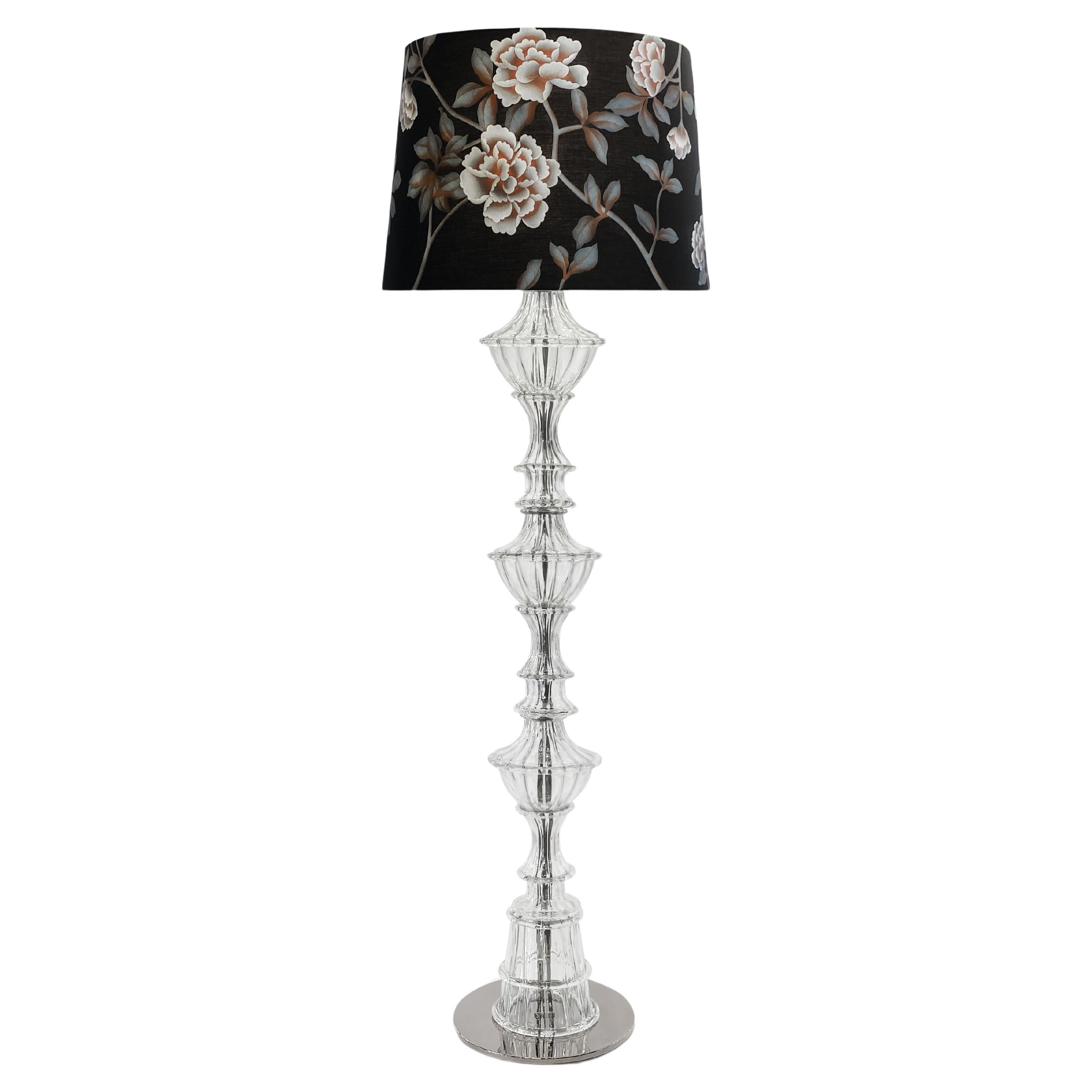 Lampada da terra in vetro soffiato di Murano, cristallo veneziano Design Angelo Barovier in vendita