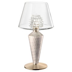 Murano blown Glass Table Lamp, Grace, Crystal Venetian Crystal