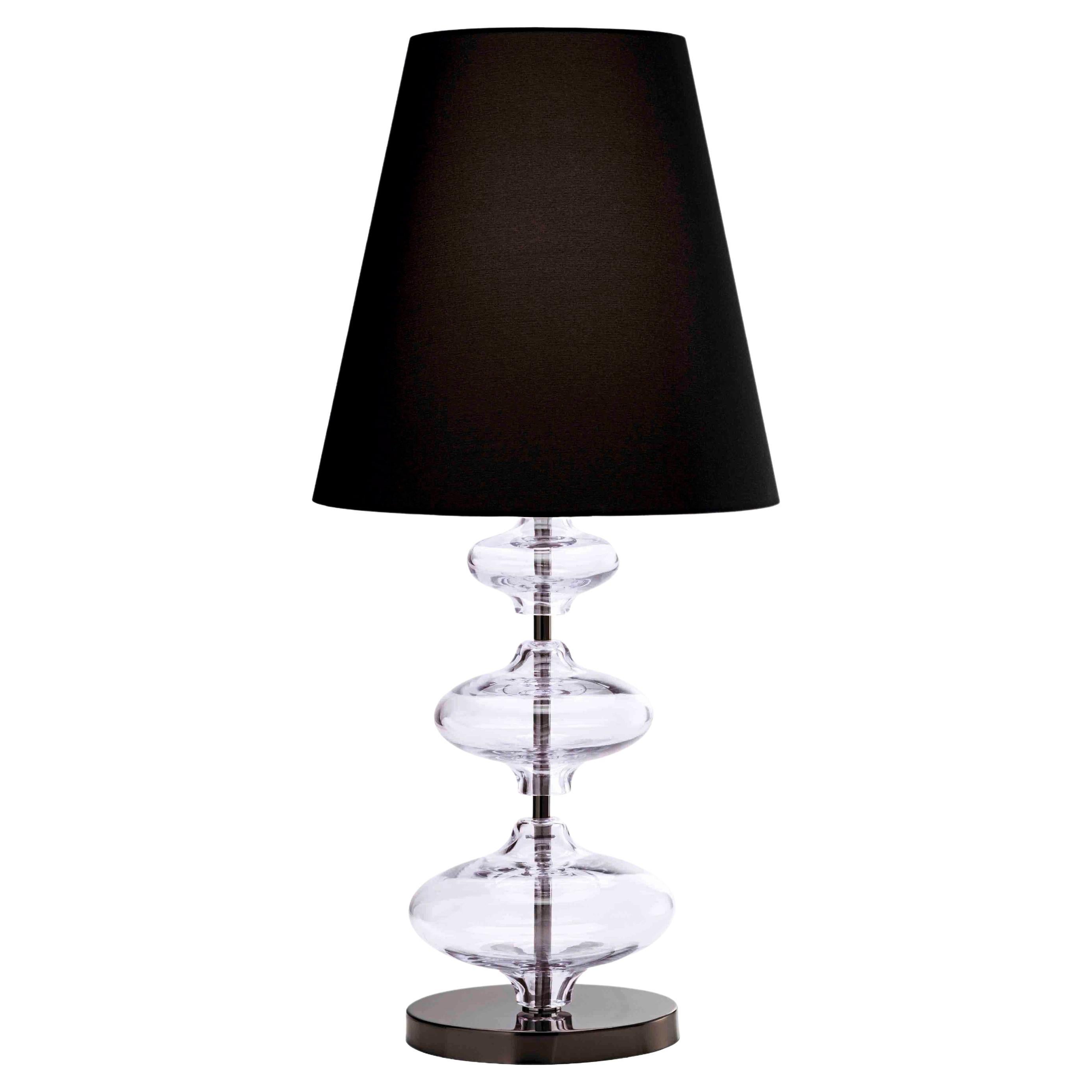 Lampe de bureau en verre soufflé de Murano, cristal vénitien pervenche