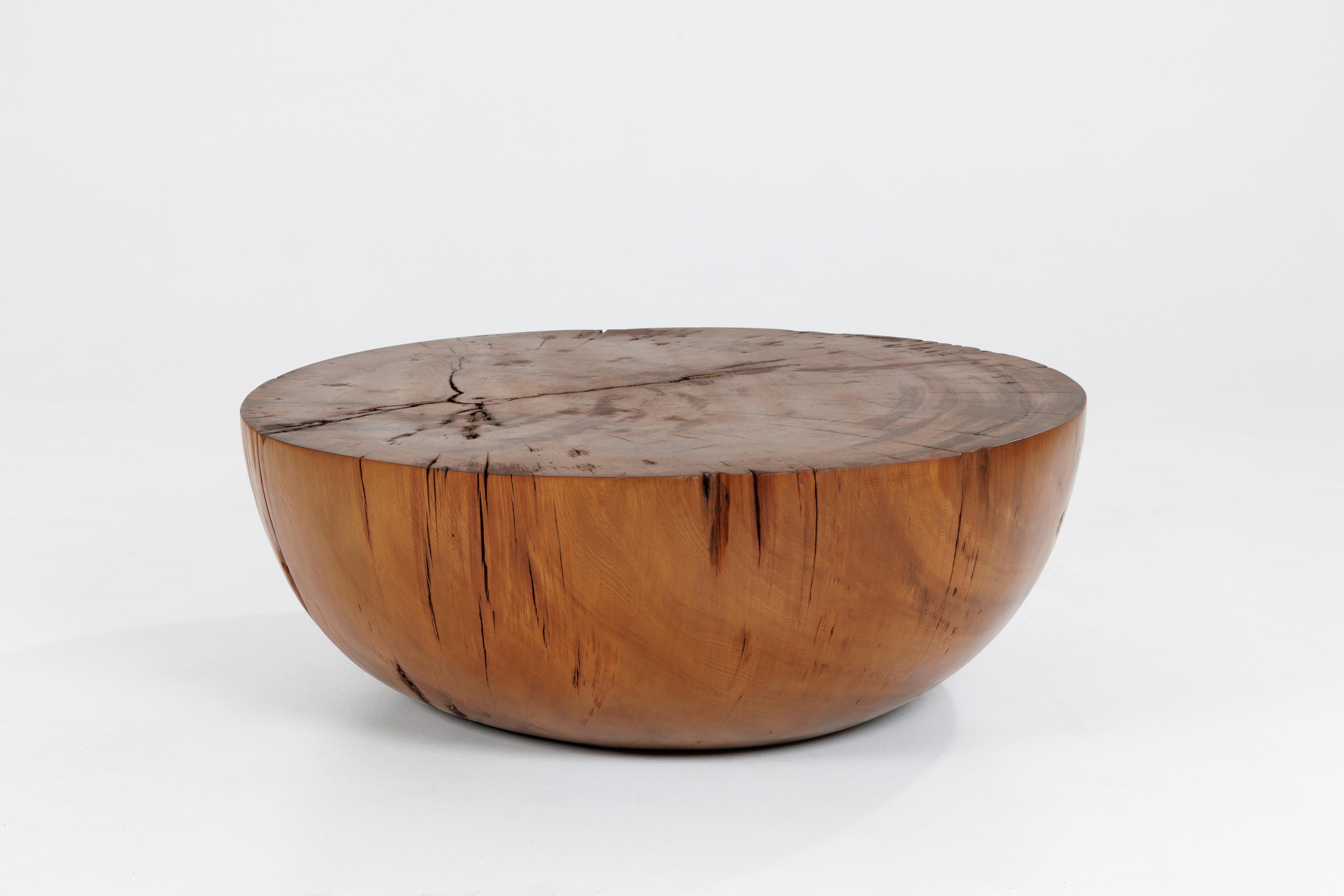 Organique Table basse à tambour organique moderne fabriquée à partir de bois de Kauri, ancien étang de Nouvelle-Zélande en vente