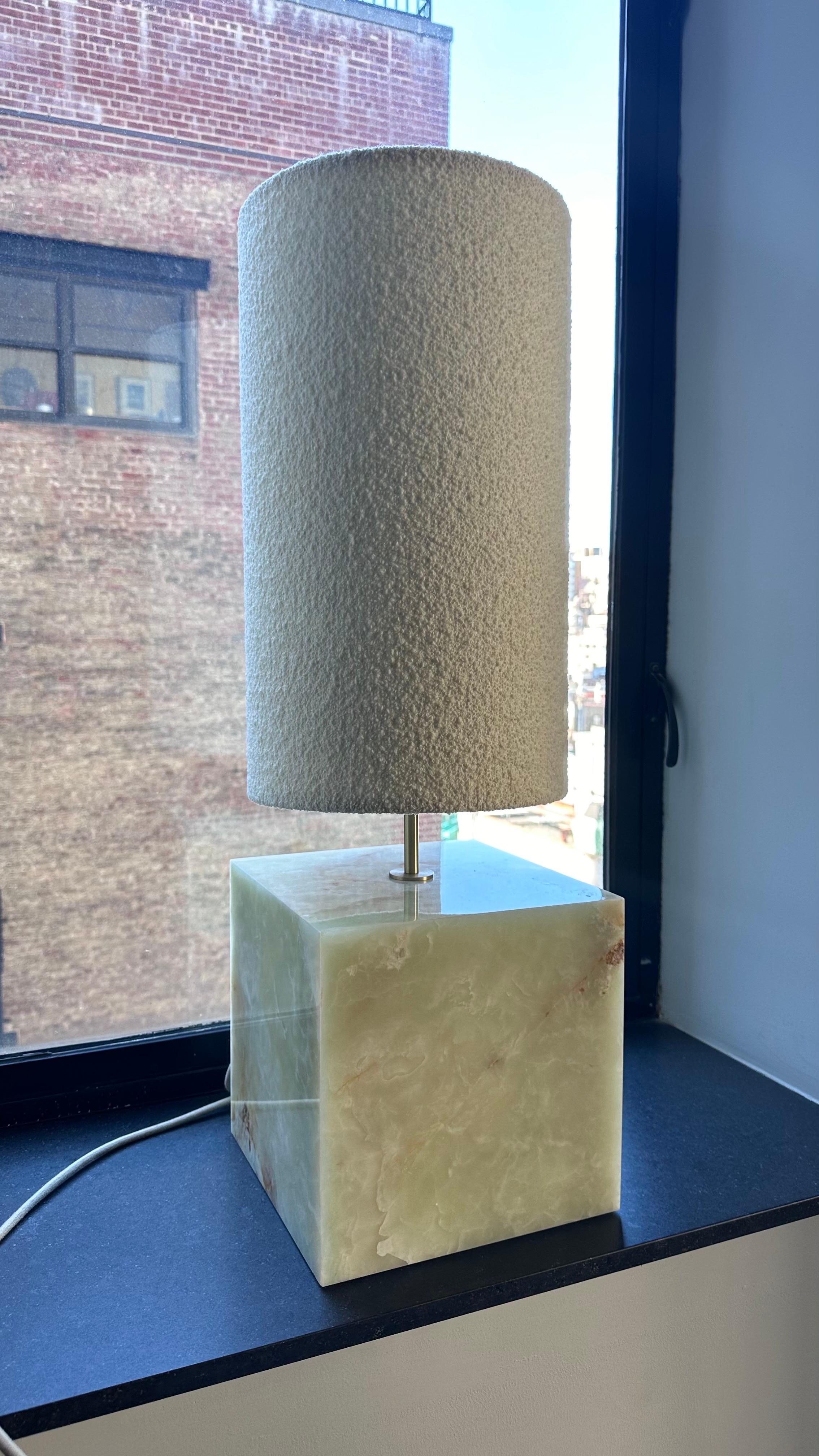 American Onyx and Boucle Shade Coexist Table Lamp 'Large' by Slash Objects For Sale
